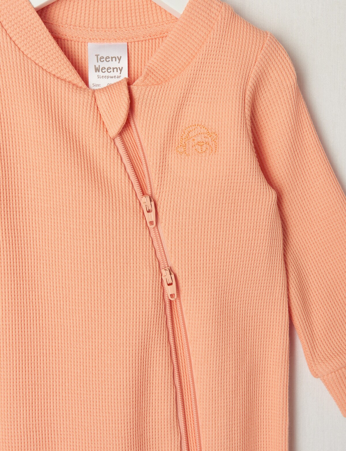 Teeny Weeny Sleep Waffle Sleepsuit, Iced Mango Sleepwear