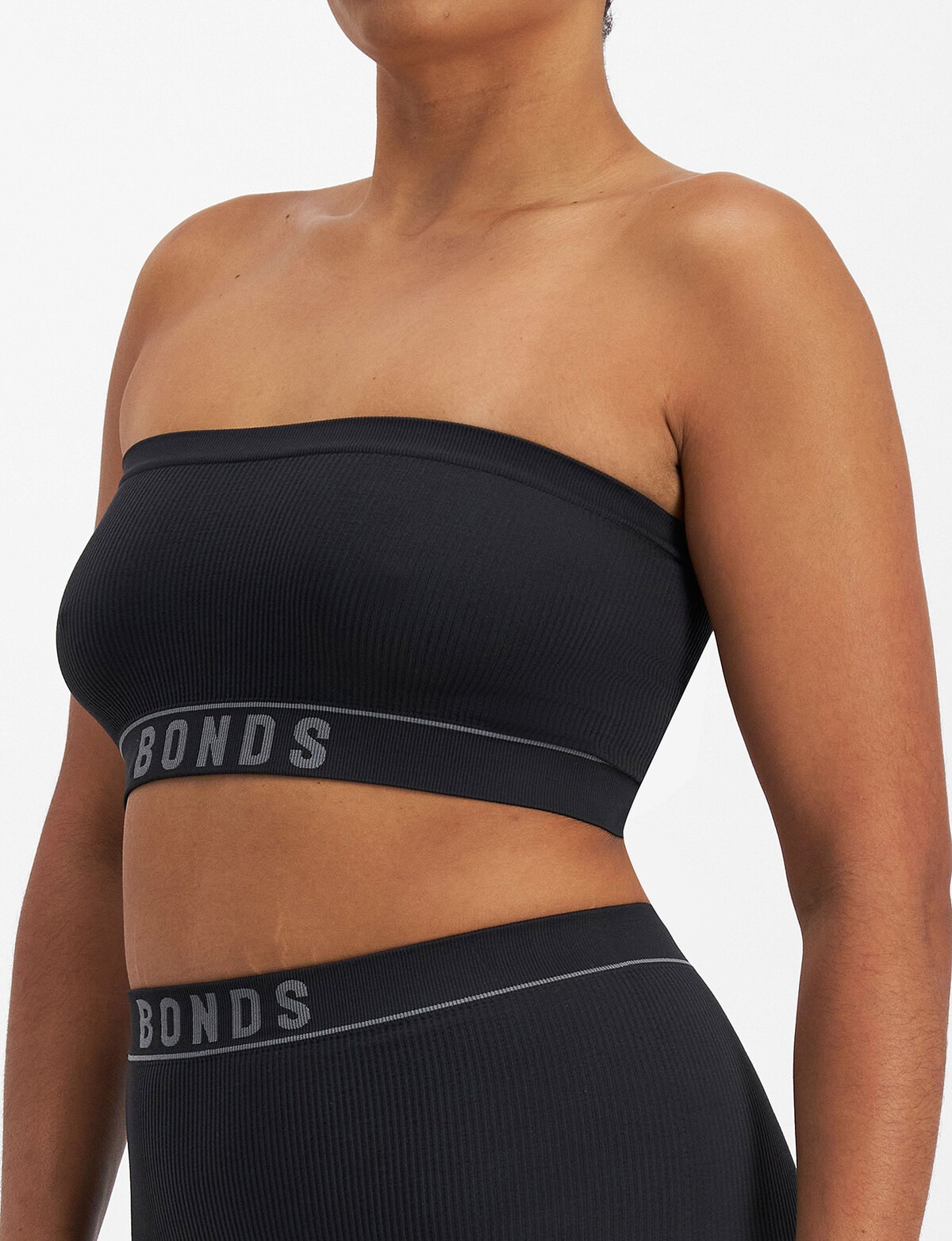 Bonds Women's Retro Rib Triangle Crop - Black