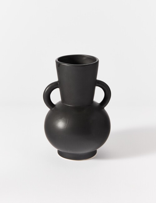 M&Co Venice Vase, 20cm, Black product photo
