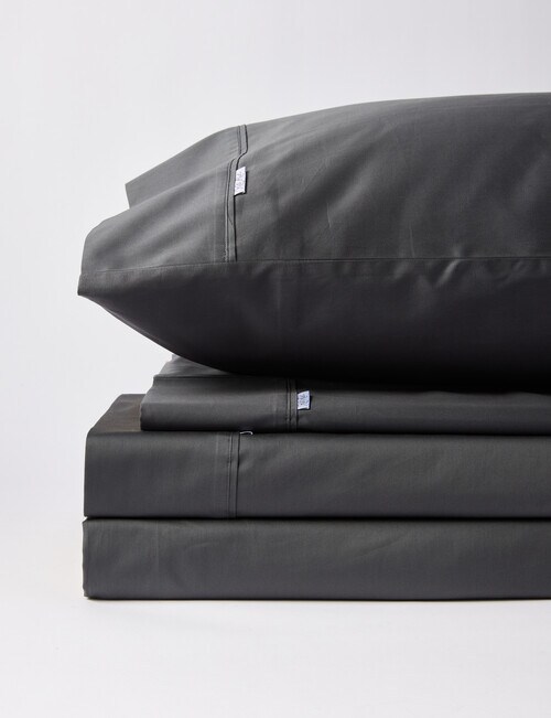 Kate Reed Lowell 500TC Sateen Flat Sheet, Charcoal product photo View 02 L
