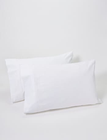 Kate Reed Lowell 500TC Sateen Standard Pillowcase Pair, White product photo