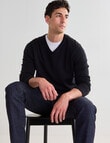 North South Merino V Neck Jumper, Black product photo View 03 S