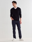 North South Merino V Neck Jumper, Black product photo View 06 S