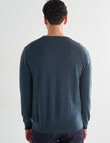 North South Merino V Neck Jumper, Petrol product photo View 02 S