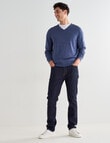 North South Merino V Neck Jumper, Denim Marle product photo View 03 S
