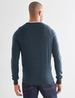 North South Merino V-Neck Jumper, Petrol product photo View 02 S