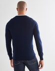North South Merino V-Neck Jumper, Navy product photo View 02 S