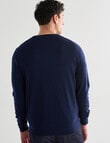 North South Merino V Neck Jumper, Navy product photo View 02 S