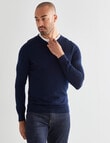 North South Merino V-Neck Jumper, Navy product photo View 04 S