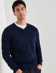 North South Merino V Neck Jumper, Navy product photo View 05 S