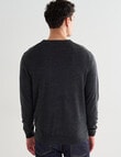 North South Merino V Neck Jumper, Charcoal product photo View 02 S