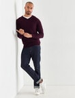 North South Merino V-Neck Jumper, Plum product photo View 03 S