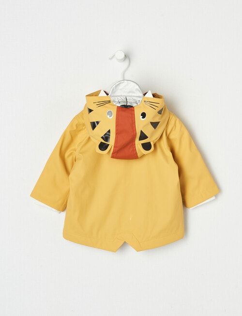 Teeny Weeny Tiger Water Repellent Coat, Yellow product photo View 02 L