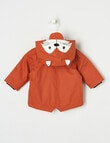 Teeny Weeny Fox Water Repellent Coat, Burnt Orange product photo View 02 S