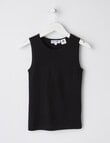 Blue Ink Merino Unisex Singlet, Black, 3-7 product photo