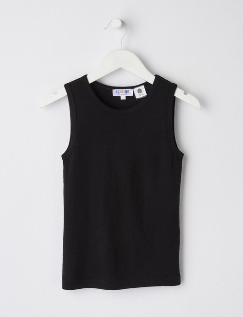 Blue Ink Merino Unisex Singlet, Black, 3-7 product photo