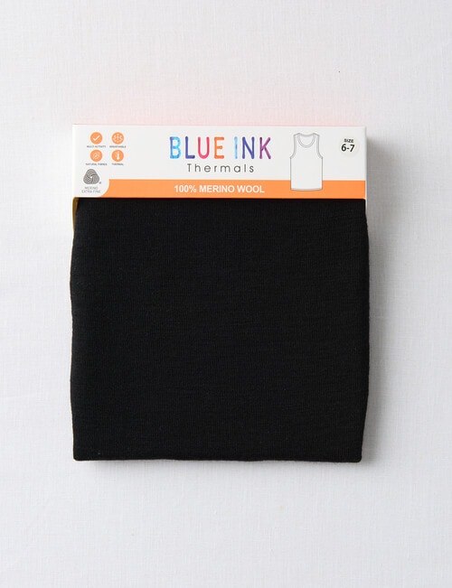 Blue Ink Merino Unisex Singlet, Black, 3-7 product photo View 02 L