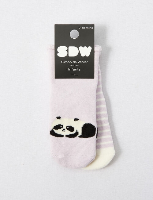 Simon De Winter Panda Terry Roll Top Socks, 2-Pack, Purple product photo View 02 L