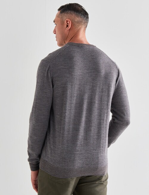 Logan Porthole Merino V-Neck Pullover, Grey product photo View 02 L