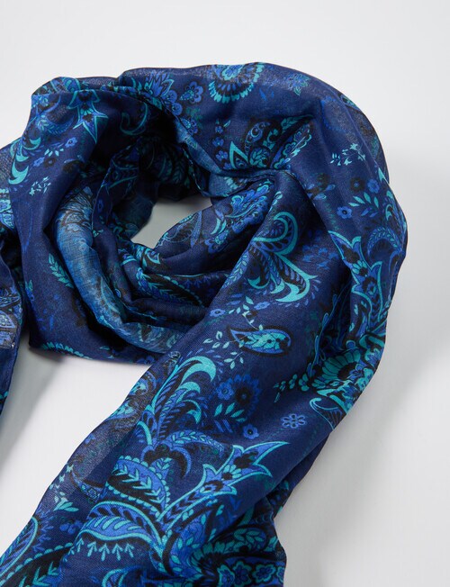 Boston + Bailey Paisley Scarf, Blue product photo View 03 L