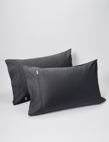 Kate Reed Lowell 500TC Sateen Standard Pillowcase Pair, Charcoal product photo
