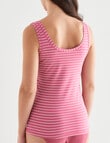 Jockey Woman Comfort Classic Cotton Singlet, Willow Stripe Pink product photo View 02 S
