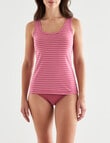 Jockey Woman Comfort Classic Cotton Singlet, Willow Stripe Pink product photo View 03 S