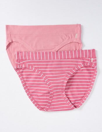 Jockey Woman Bikini Brief, 2-Pack, Willow Stripe Pink, 10-16 product photo
