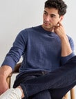North South Merino Crew Neck Jumper, Denim Marle product photo