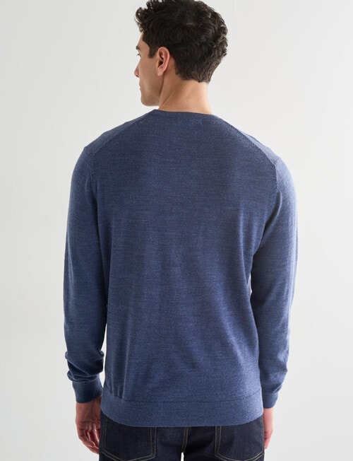 North South Merino Crew Neck Jumper, Denim Marle product photo View 02 L