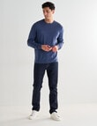 North South Merino Crew Neck Jumper, Denim Marle product photo View 03 S