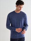North South Merino Crew Neck Jumper, Denim Marle product photo View 05 S