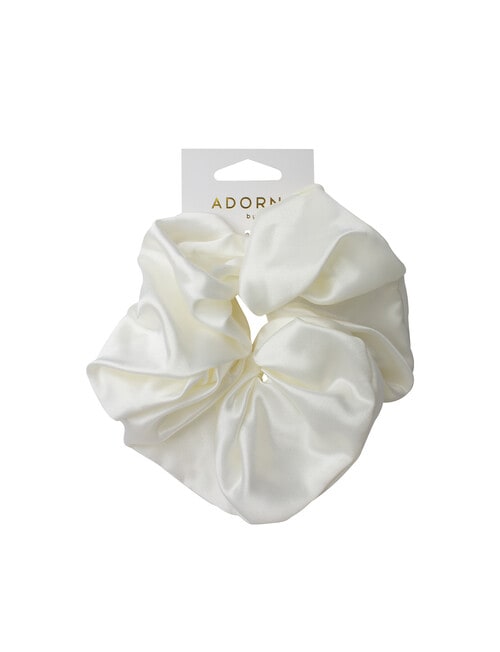 Mae Elastic Scrunchie, Extra Large, Satin White product photo View 02 L