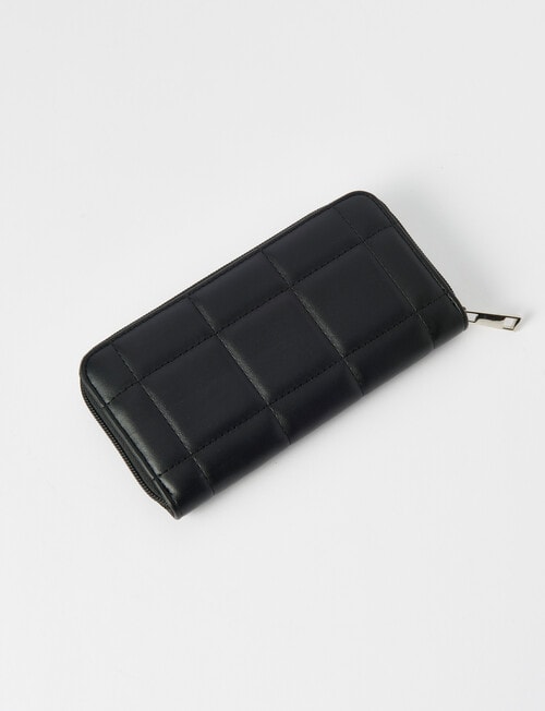 Whistle Accessories Quilted Large Zip Wallet, Black product photo View 02 L