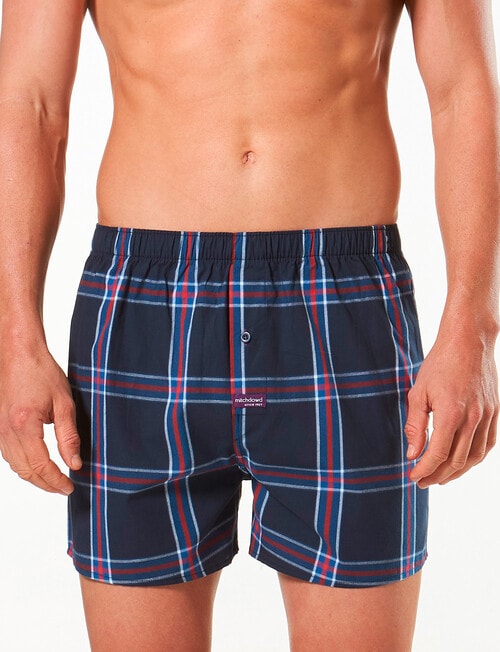 Mitch Dowd Woven Boxer, Regular Checks, 3-Pack, Blue product photo View 02 L