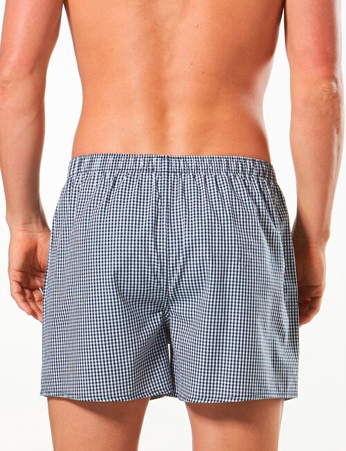Mitch Dowd Woven Boxer, Regular Checks, 3-Pack, Blue product photo View 03 L