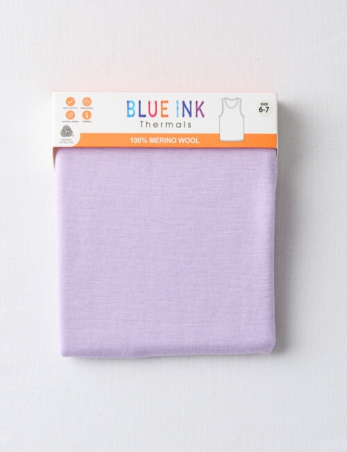 Blue Ink Merino Unisex Singlet, Soft Lilac, 3-7 product photo View 02 L
