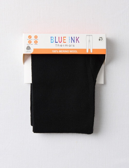 Blue Ink Merino Unisex Long John, Black, 3-7 product photo View 02 L
