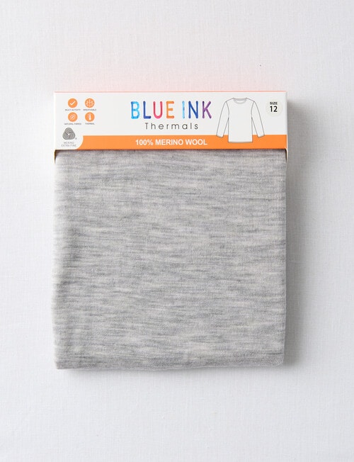 Blue Ink Merino Unisex Singlet, Grey Marle, 8-14 product photo View 02 L