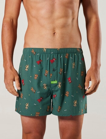 Mitch Dowd Men's Good Dog Bamboo Boxer Short, Duck Green product photo