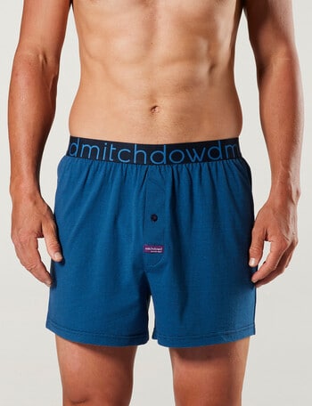 Mitch Dowd Deep Water Stripe Knit Boxer Short, Blue product photo