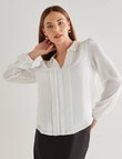 Oliver Black Pleated Shirt, White product photo