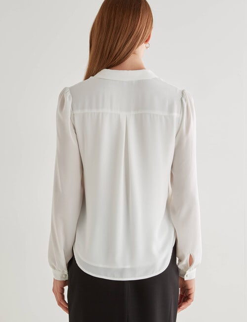 Oliver Black Pleated Shirt, White product photo View 02 L