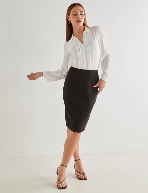 Oliver Black Pleated Shirt, White product photo View 03 L
