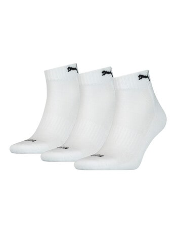 Puma Quarter Crew Cushioned Sock, 3-Pack, White product photo