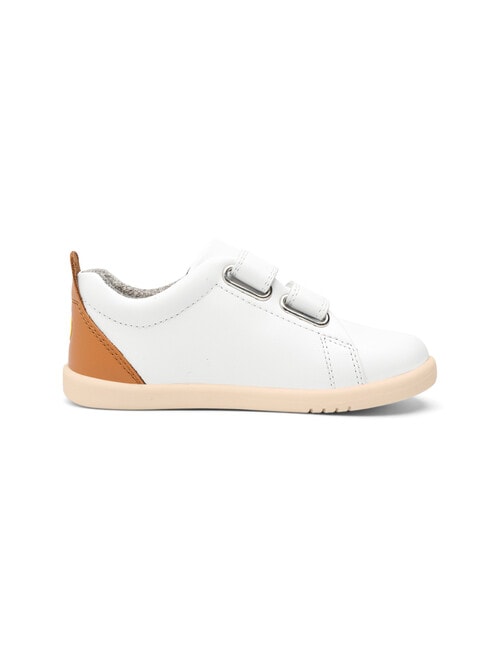 Bobux Step Up Shoe, Grass Court White & Caramel product photo View 02 L