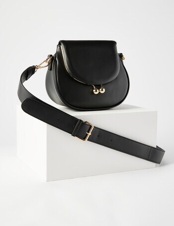 Boston + Bailey Sonia Clasp Crossbody Bag, Black product photo