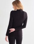 Bodycode Long Sleeve Mock Neck Top, Black product photo View 02 S