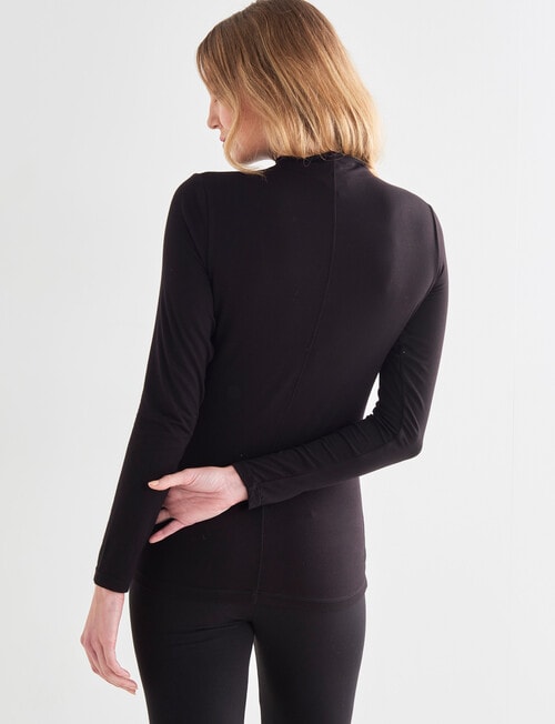 Bodycode Long Sleeve Mock Neck Top, Black product photo View 02 L
