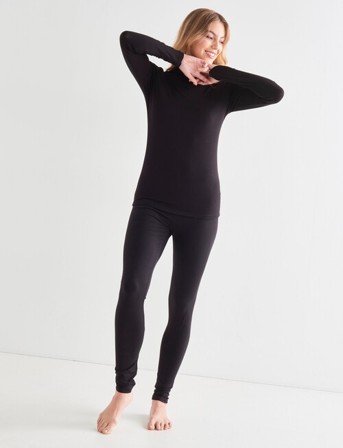 Bodycode Long Sleeve Mock Neck Top, Black product photo View 03 L